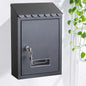 WALL-MOUNTED LETTERBOX MAILBOX WITH NAME PLATE COVER | BLACK