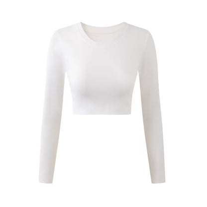 Maglietta girocollo donna con maniche lunghe