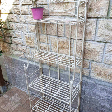 Étagère metallo 4 piani verniciato polvere bianco antico 61x32x156h