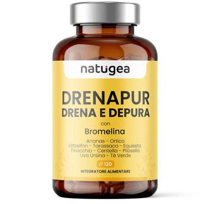 Integratore Drenante Naturale – Ananas, Centella, Ortosifon e Tarassaco – Drenaggio Liquidi e Cellulite – 120 Cps