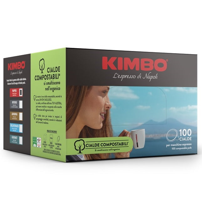 Kimbo Box Kaffeepads 44mm Napoli, 100 Stück – Intensives Aroma, kräftiger und neapolitanischer Geschmack