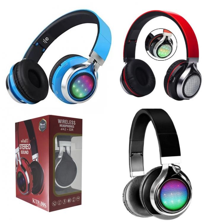 KABELLOSE BLUETOOTH STEREO-KOPFHÖRER KLAPPBAR SD RADIO FREISPRECHFUNKTION MIT LED