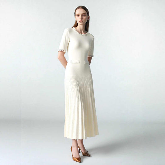 Abito lungo elegante per donna con perline