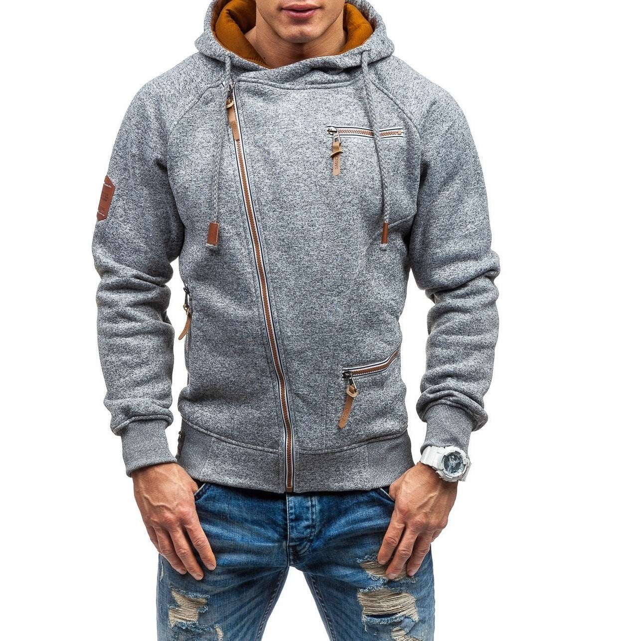 Felpa uomo con cappuccio e zip