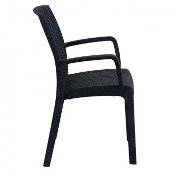 Poltrona Indiana - Sedia per esterni in wicker con struttura plastica stampata, dimensioni cm 57 x 59 x 86 h.