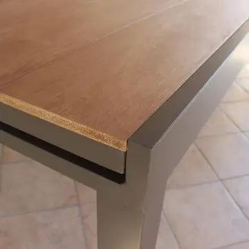 Ausziehtisch Cayman 160/240 x 95 aus Aluminium Weiß/Taupe mit Polywood Teakplatte