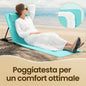 SONGMICS Folding Beach Chair Recliner 158x55cm Lightweight Portable Camping Garden Pool