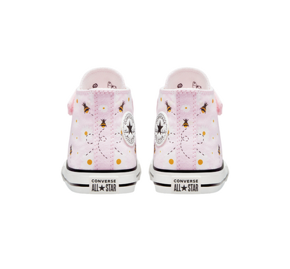 Converse scarpa in tela alta Chuck Taylor All Star Easy-On Bees A01620C rosa bianco nero