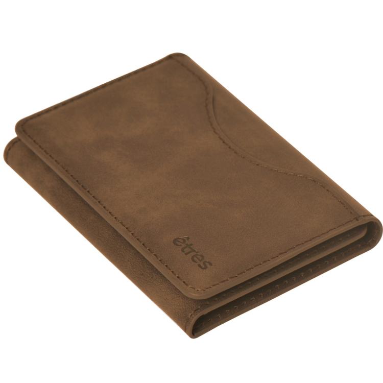 Etres Smart Wallet Schlanke Brieftasche Kreditkartenhalter iPhone Mag Safe Braun