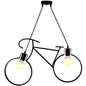 Black Metal Bicycle-Shaped Pendant Light 2 E27 Sockets