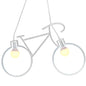 White Metal Bicycle Shaped Pendant Chandelier 2 E27 Sockets