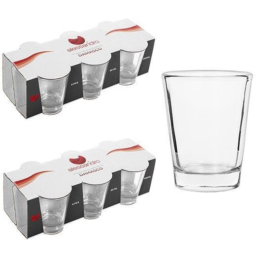 Damasco 12 Kaffeetassen Espressotassen Transparentes Glas Schnapsgläser Gläser