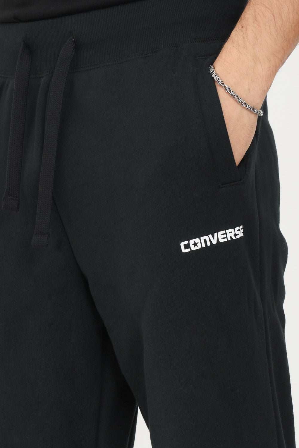 Converse Pantalone sportivo da uomo Regular Rib All Star 10023306-A02 nero