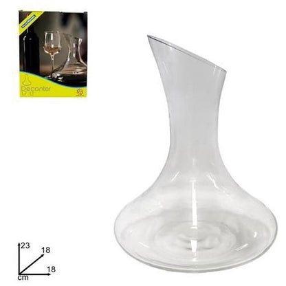 Decanter Caraffa Vino Rosso 1,5L Aeratore Sommelier Obliquo Vetro Pub Ristorante