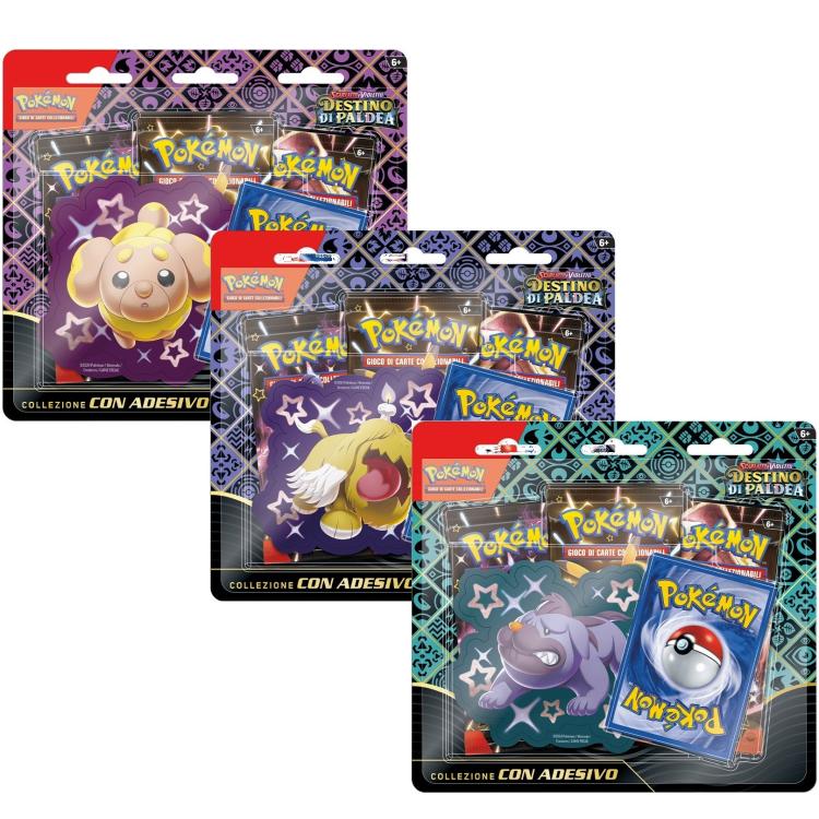 Pokemon Destino Di Paldea Collezione Con Adesivo Scarlatto E Violetto (Maschiff)