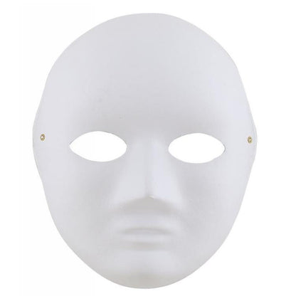 Weiße Ganzgesichtsmaske aus Papier zum Bemalen Fasching Karneval Theater Mann Frau