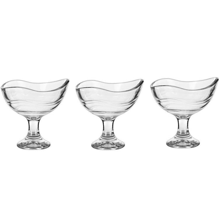 Set 3Pz Coppette Gelato In Vetro Navona 3 Pezzi Bicchieri Da 180Ml Coppa Dessert