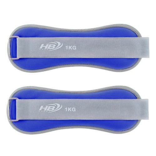 Coppia Pesi Per Caviglie/Polsi Sabbia Sport Fitness Cavigliere Da 0,5kg (1kg) Bl