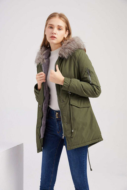 Giubbotto Parker donna, imbottito con cappuccio