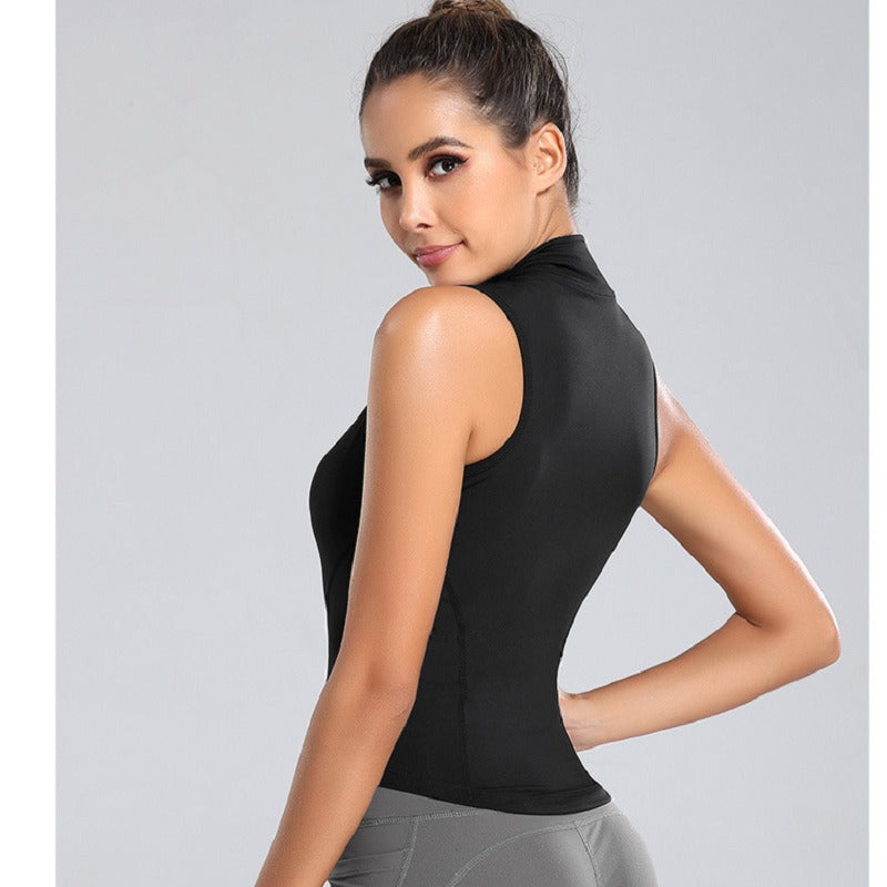 Gilet da donna con cerniera a collo alto per fitness