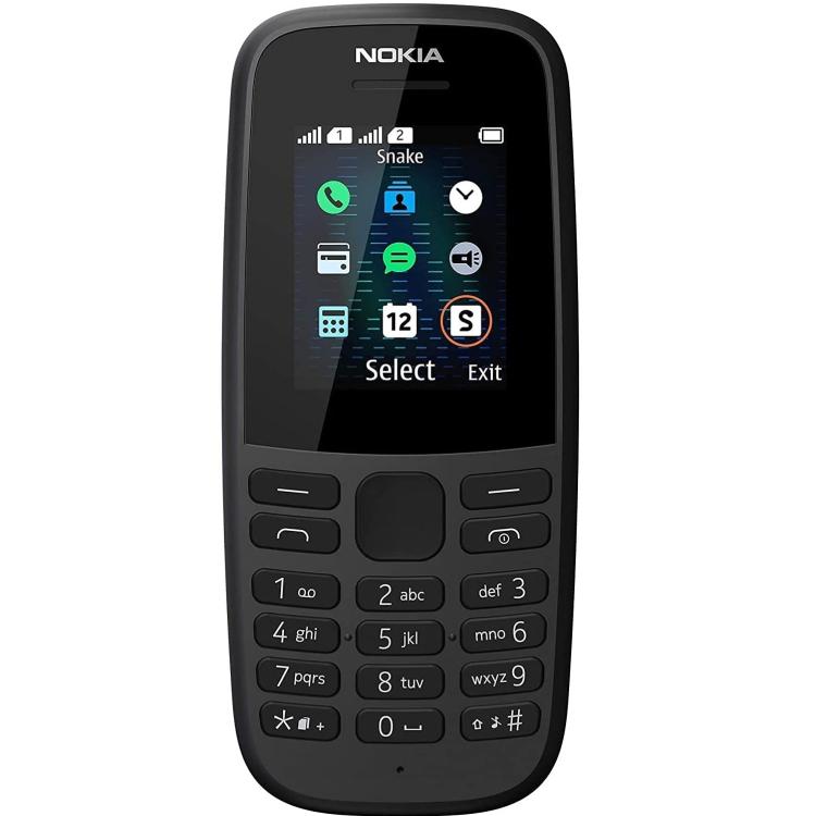 Nokia 105 2019 Dual-SIM Handy GSM Großtasten Seniorenhandy Schwarz