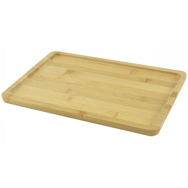 Serviertablett aus Bambusholz für Frühstück im Bett, Kaffee, Schneidebrett 23x35cm