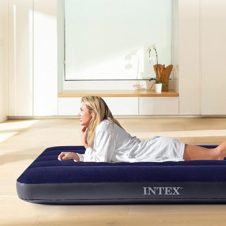 Intex Materassino Singolo Gonfiabile Fiber-Tech Downy Campeggio Mare 191X76X25Cm