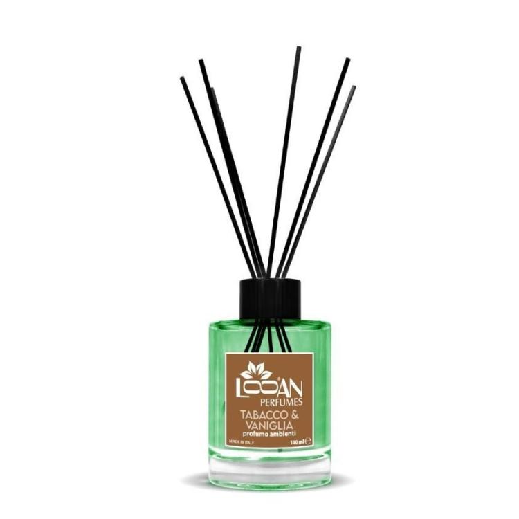 Looan Profumatore Ambiente Bastoncini 140Ml Diffusore Profumo Tabacco Vaniglia