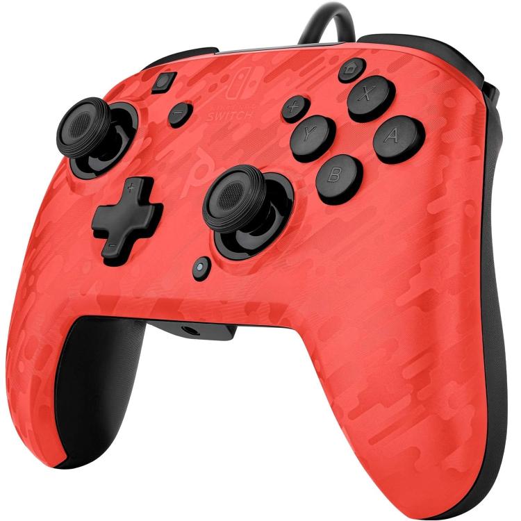 PDP Controller Wired Nintendo Switch Kabelgebunden Faceoff Deluxe+ Audio Rot