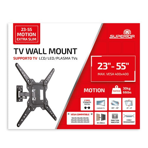 Superior TV-Wandhalterung 23"-55" Motion Extra Slim 30Kg Smart TV Halterung mit Gelenk