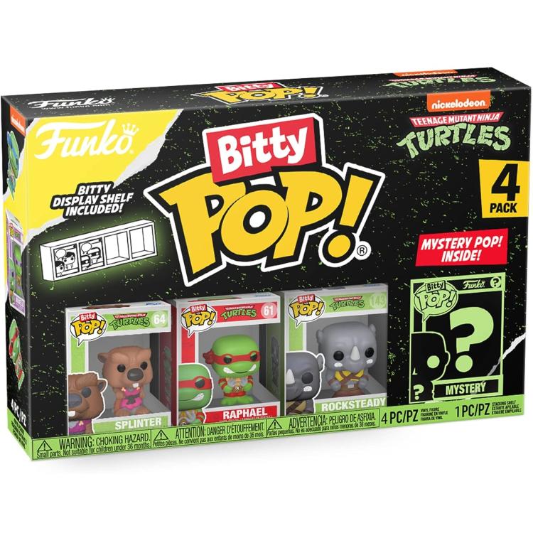 Funko Bitty Pop! Tmnt Ninja Turtles 4er-Pack Splinter/Raphael/Rockst.