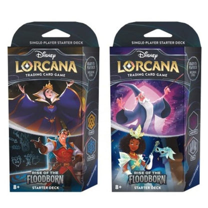 Disney Lorcana „Aufstieg der Flutgeborenen“ Starterdeck Amethyst/Stahl Sammelkartenspiel Eng