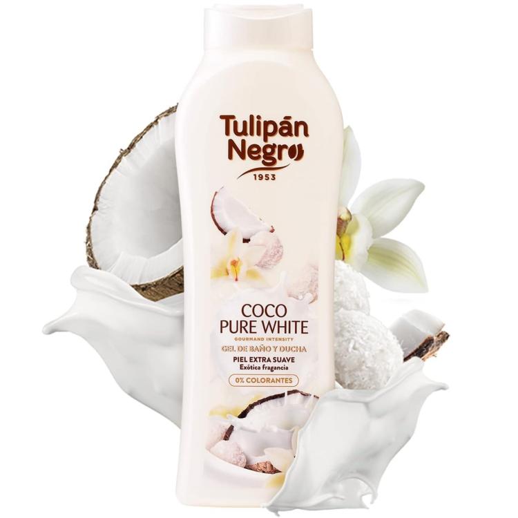Tulipan Negro Shower Gel Duschbad (reine weiße Kokosnuss) Weißes Duschgel 650 ml