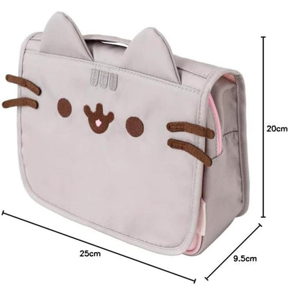 Kulturbeutel für Reisen (Pusheen the Cat) Foodie Collection, Reisetasche zum Aufhängen, wasserdicht mit Fächern und Haken | Tragbarer Make-up-Organizer, Geschenk für Damen (24 x 20 x 9 cm)