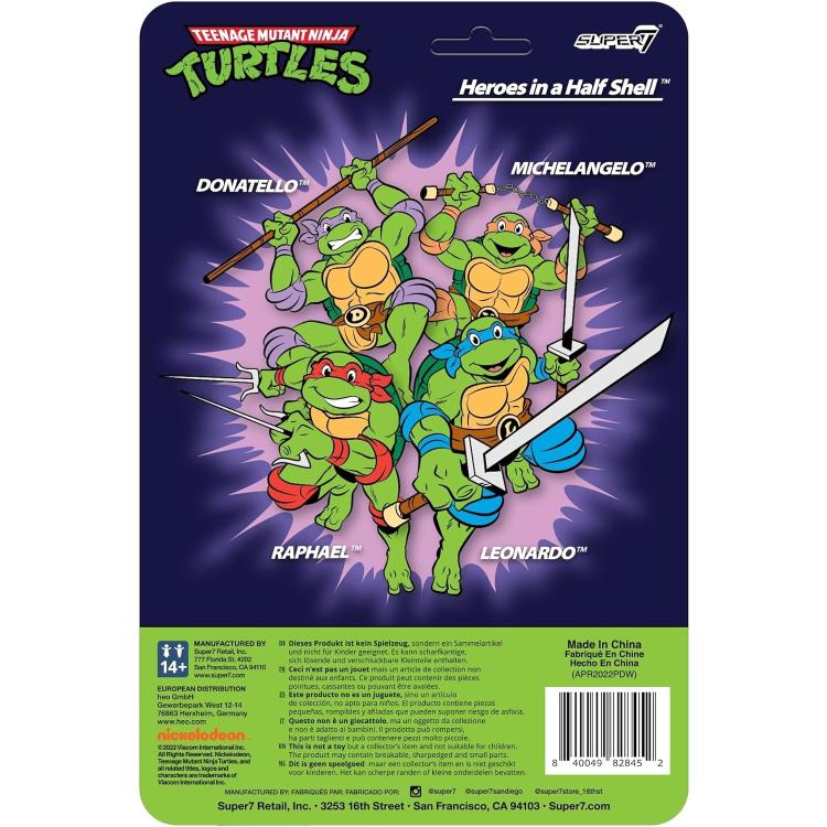 Reaction Super7 Tartarughe Ninja "Donatello" Action Figure Statuetta Turtle Tmnt