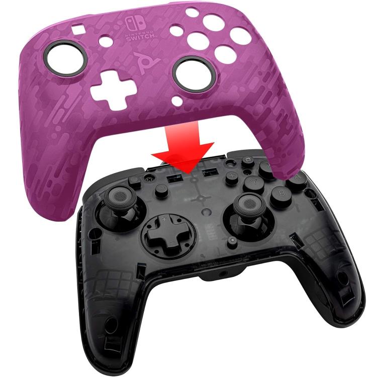 Pdp Wired Controller Nintendo Switch With Wired Cable Faceoff Deluxe Audio Purple