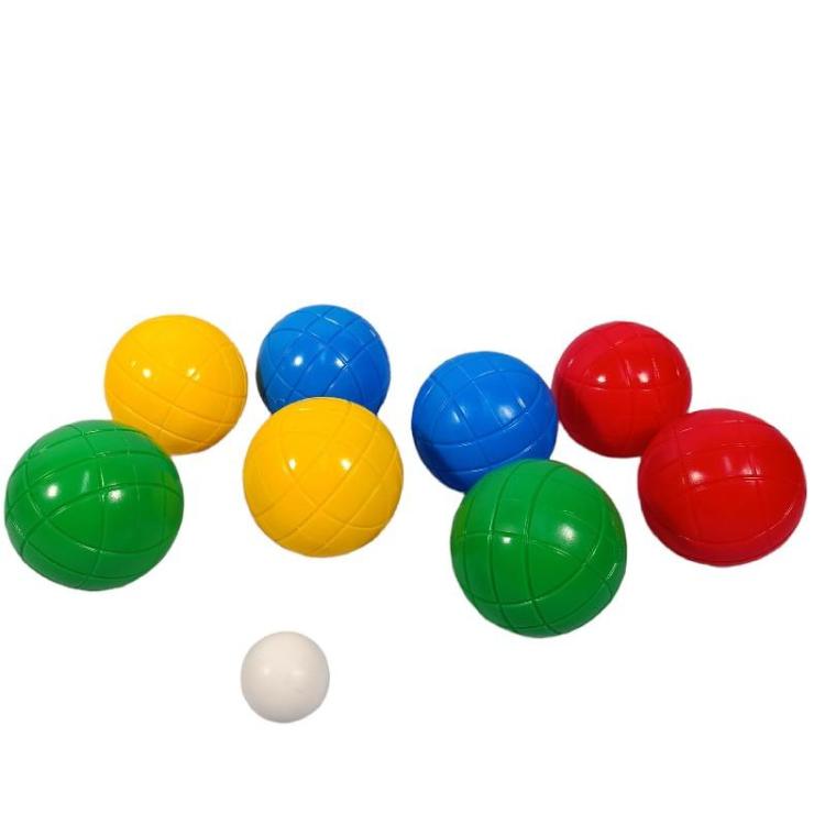Set 8 Boule (voll) mit Koffer 1 Zielkugel Spiel Meer Sommer Strandspielzeug