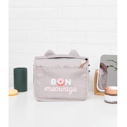 Kulturbeutel für Reisen (Pusheen the Cat) Foodie Collection, Reisetasche zum Aufhängen, wasserdicht mit Fächern und Haken | Tragbarer Make-up-Organizer, Geschenk für Damen (24 x 20 x 9 cm)