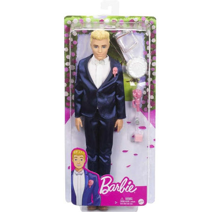 Mattel Barbie Ken Bräutigam Blond Smoking & 5 Accessoires Spielzeug 3+ GTF36