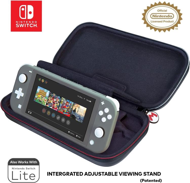 Nintendo Switch Deluxe-Reiseetui Schutzhülle Super Mario Grau Kompatibel mit OLED/Lite