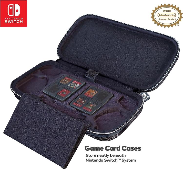 Nintendo Switch Deluxe Reisetasche Hülle Metallic Silber Kompatibel mit Oled/Lite