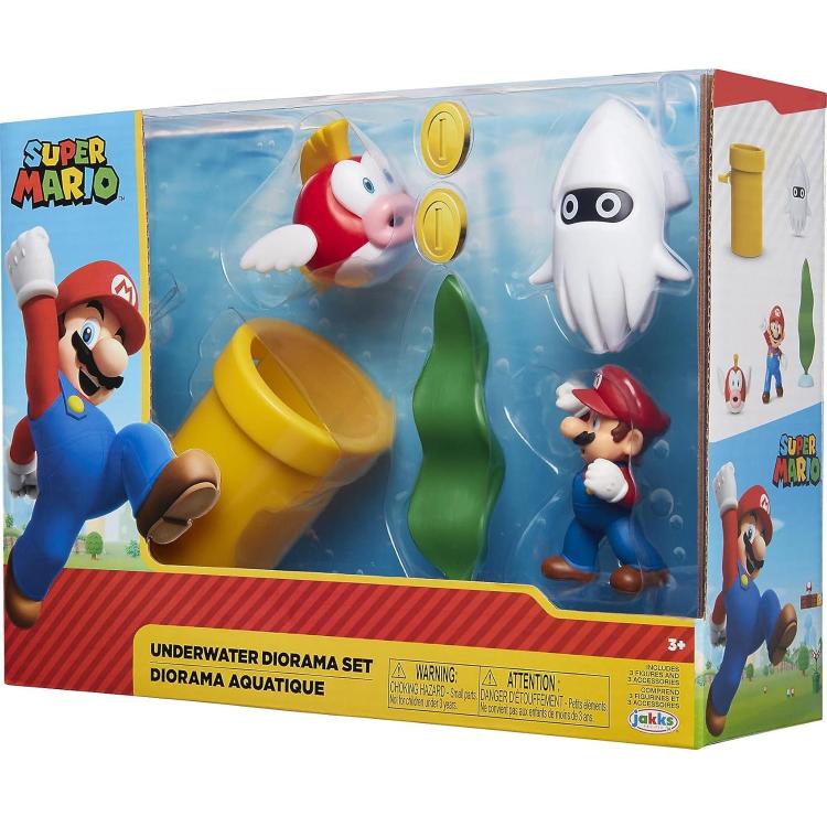 Jakks Pacific Nintendo: Super Mario „Unterwasser-Diorama-Set“ Spielfiguren 3+
