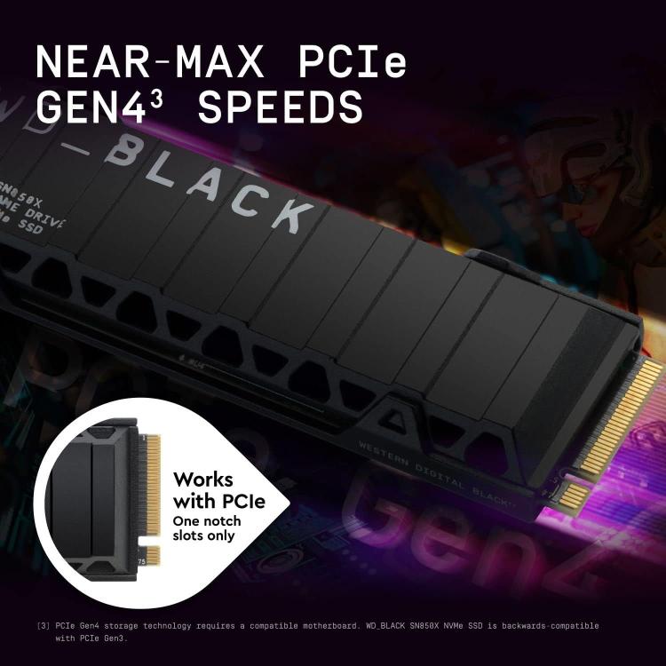 Western Digital Wd Black Sn850X 1Tb Nvme Ssd Pcie Gen4 7300Mbs Game Drive Ps5/Pc