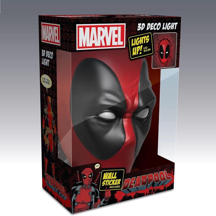 Marvel Lampada A Muro Decorativa - Deadpool 3D Deco Light Applique Led + Sticker