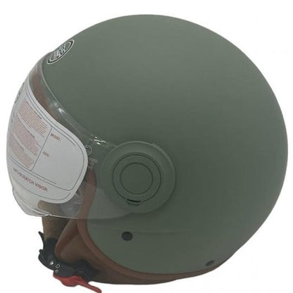 CASCO JET SIRIO MATT MOTO SCOOTER OMOLOGATO ECE VISIERA REMOVIBILE (VERDE tg.S)