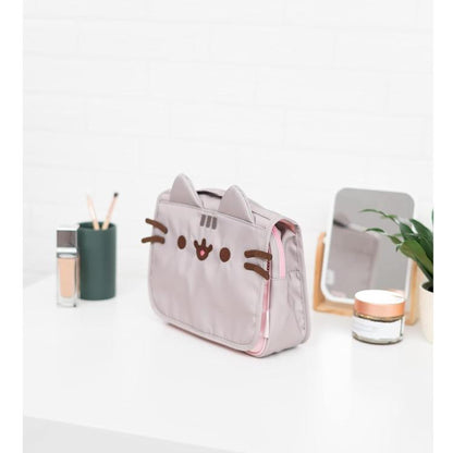Kulturbeutel für Reisen (Pusheen the Cat) Foodie Collection, Reisetasche zum Aufhängen, wasserdicht mit Fächern und Haken | Tragbarer Make-up-Organizer, Geschenk für Damen (24 x 20 x 9 cm)