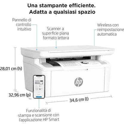 Hp Stampante M140W 7Md72F Multifunzione Laser Smart Monocromatica Wifi Usb 20Ppm