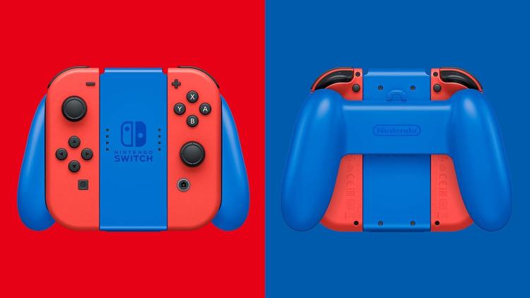 Nintendo Switch Konsole 1.1 Mario Red & Blue Special Edition + Tragetasche