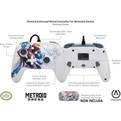 Powera Enhanced Wired Controller Programmierbar Nintendo Switch - Metroid Dread