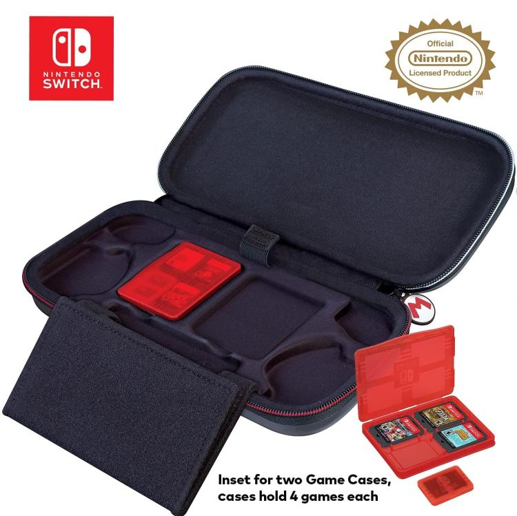 Nintendo Switch Deluxe-Reiseetui Schutzhülle Super Mario Grau Kompatibel mit OLED/Lite